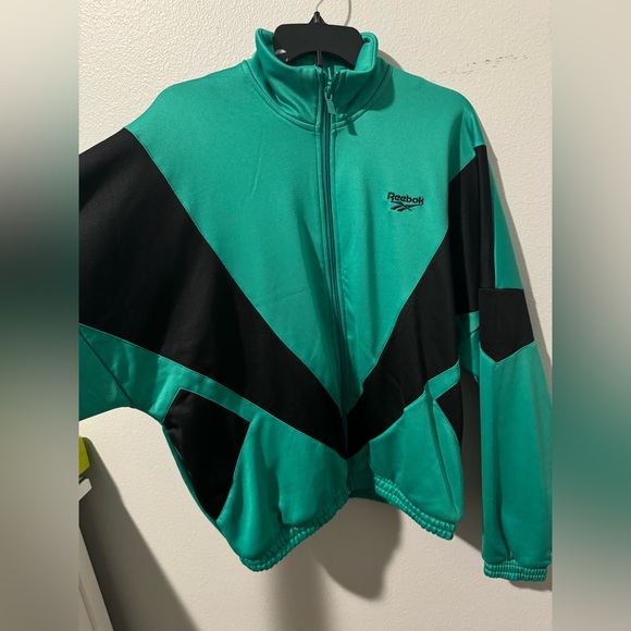 NWT!! Reebok Classic Vintage Tracktop Zip Up Jacket in Emerald Green - Picture 9 of 13